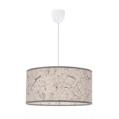 Závěsné kulaté moderní osvětlení RADIANT - 1xE27, 60W, bílé / béžové