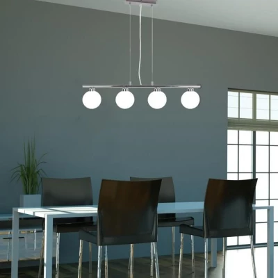 Závěsné osvětlení nad jídelní stůl RAISA - 4xG9, 40W, chromované / bílé