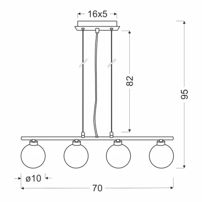 Závěsné osvětlení nad jídelní stůl RAISA - 4xG9, 40W, chromované / bílé