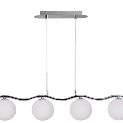 Moderní závěsné světlo nad jídelní stůl RAMON - 4xG9, 20W, chromované / bílé