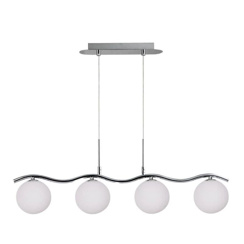 Moderní závěsné světlo nad jídelní stůl RAMON - 4xG9, 20W, chromované / bílé