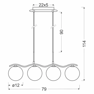 Moderní závěsné světlo nad jídelní stůl RAMON - 4xG9, 20W, chromované / bílé