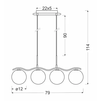 Moderní závěsné světlo nad jídelní stůl RAMON - 4xG9, 20W, chromované / bílé