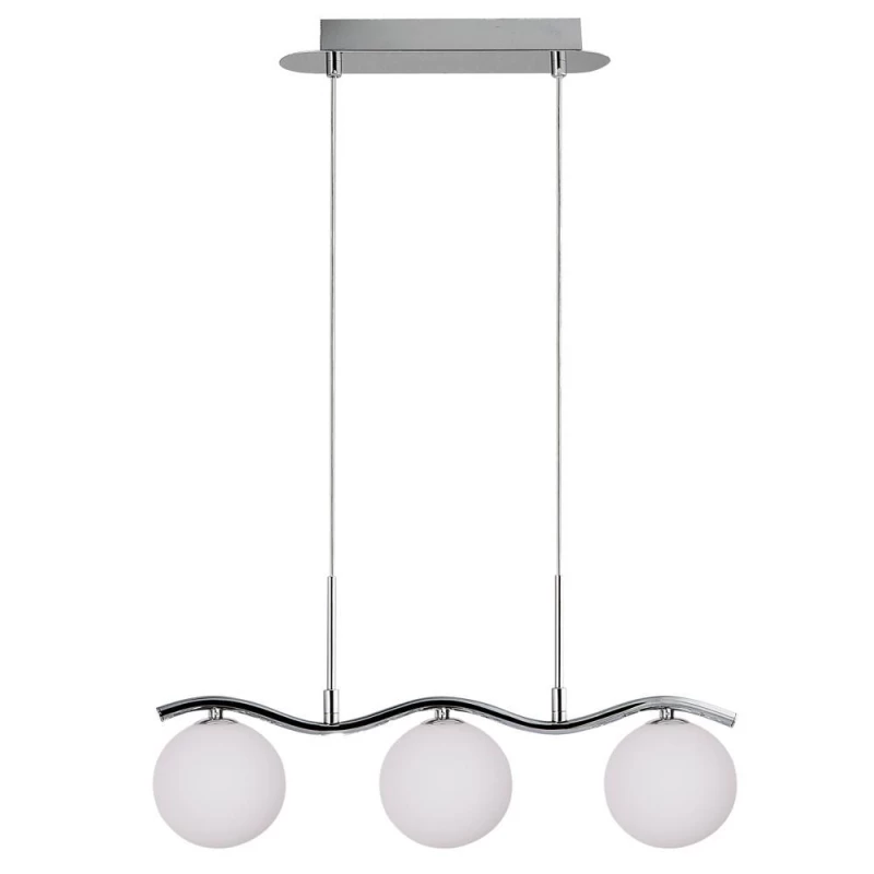 Moderní závěsné světlo nad jídelní stůl RAMON - 3xG9, 20W, chromované / bílé