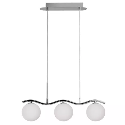 Moderní závěsné světlo nad jídelní stůl RAMON - 3xG9, 20W, chromované / bílé