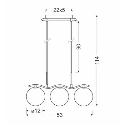 Moderní závěsné světlo nad jídelní stůl RAMON - 3xG9, 20W, chromované / bílé