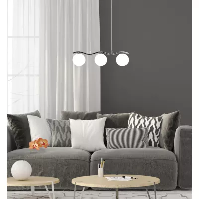 Moderní závěsné světlo nad jídelní stůl RAMON - 3xG9, 20W, chromované / bílé