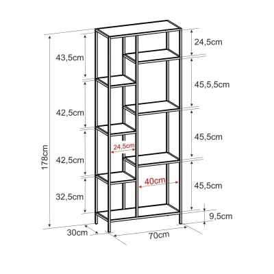 Policový regál DANIEL 1 - černý