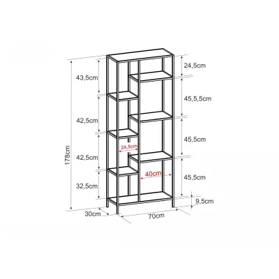Policový regál DANIEL 1 - černý