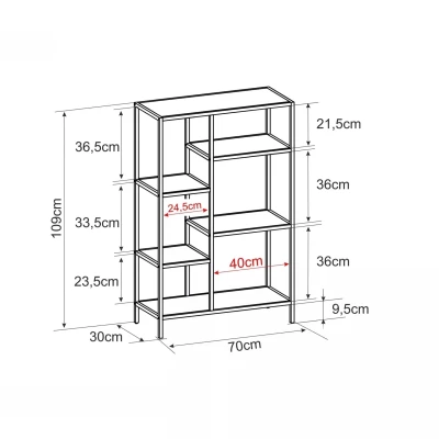 Policový regál DANIEL 2 - černý