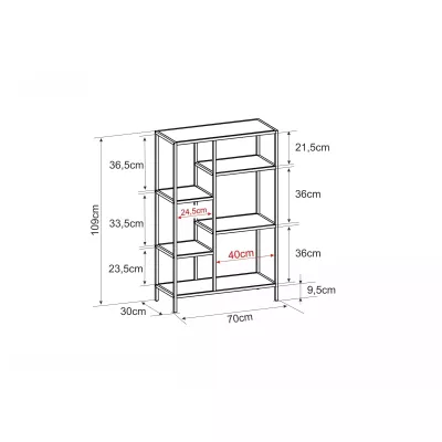 Policový regál DANIEL 2 - černý
