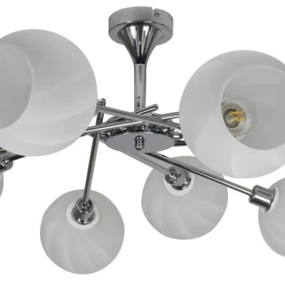 Moderní závěsné osvětlení RAUL - 8xE14, 40W, chromované / bílé