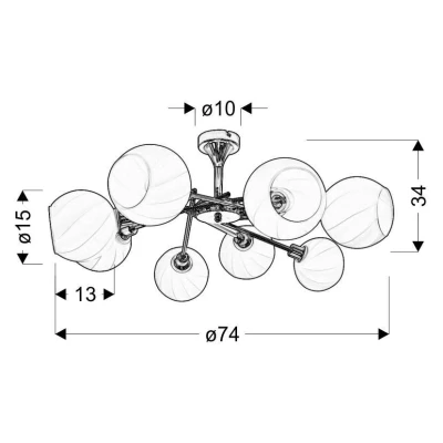Moderní závěsné osvětlení RAUL - 8xE14, 40W, chromované / bílé