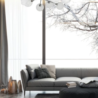 Moderní závěsné osvětlení RAUL - 8xE14, 40W, chromované / bílé