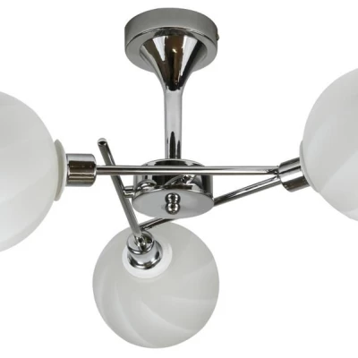 Moderní závěsné osvětlení RAUL - 3xE14, 40W, chromované / bílé