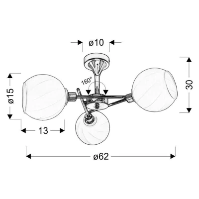 Moderní závěsné osvětlení RAUL - 3xE14, 40W, chromované / bílé