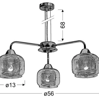 Závěsné tříramenné osvětlení RAY - 3xE14, 40W, chromované
