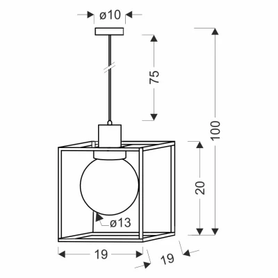 Závěsné svítidlo RETRO - 1xE27, 40W, černé / kouřové sklo