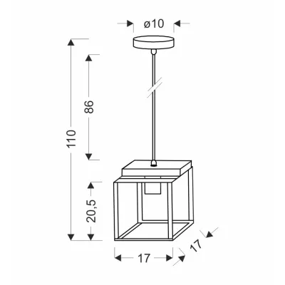 Závěsné svítidlo RETRO - 1xE27, 40W, černé / hnědé