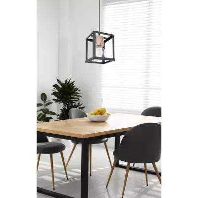 Závěsné svítidlo RETRO - 1xE27, 40W, černé / hnědé