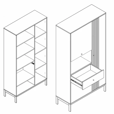 Policový regál DRAGAN - dub / krémový