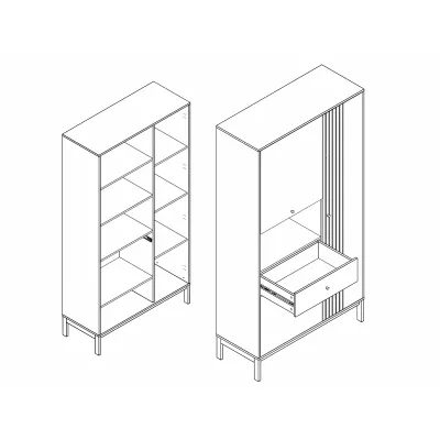 Policový regál DRAGAN - dub / krémový