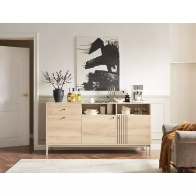 Kombinovaná komoda DRAGAN - dub / krémová