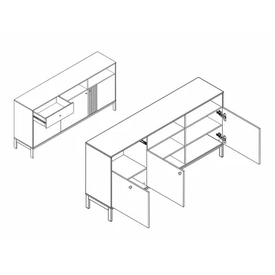 Kombinovaná komoda DRAGAN - dub / krémová