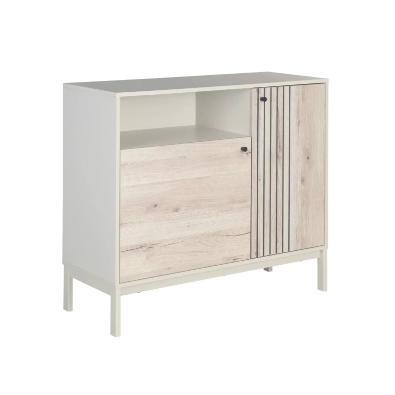 Komoda s dvířky DRAGAN - dub / krémová