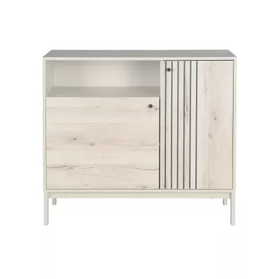 Komoda s dvířky DRAGAN - dub / krémová