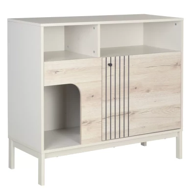 Úzká komoda DRAGAN - dub / krémová