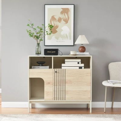 Úzká komoda DRAGAN - dub / krémová