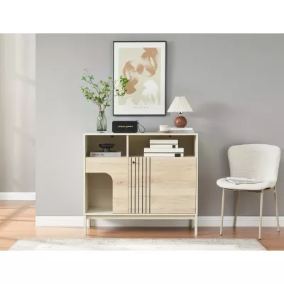 Úzká komoda DRAGAN - dub / krémová