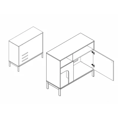 Úzká komoda DRAGAN - dub / krémová