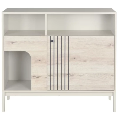 Úzká komoda DRAGAN - dub / krémová