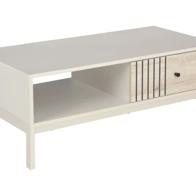 Konferenční stolek s šuplíkem DRAGAN - dub / krémový