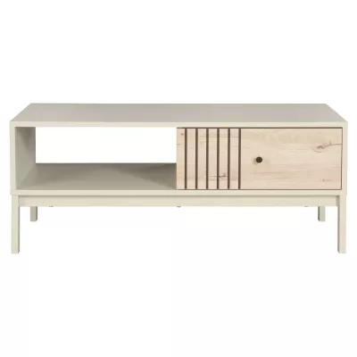 Konferenční stolek s šuplíkem DRAGAN - dub / krémový