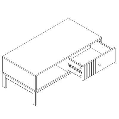 Konferenční stolek s šuplíkem DRAGAN - dub / krémový