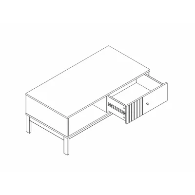 Konferenční stolek s šuplíkem DRAGAN - dub / krémový