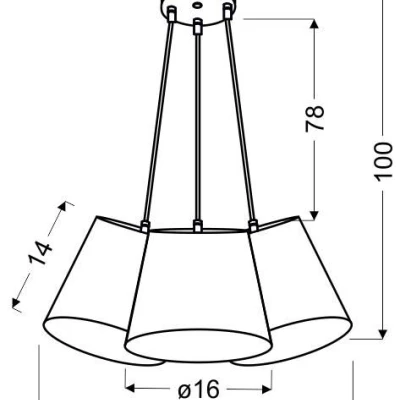 Závěsné osvětlení do dětského pokoje RIVER - 3xE27, 40W, vícebarevné