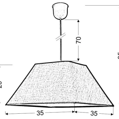 Závěsný lustr na lanku ROBIN - 1xW27, 60W, bílý