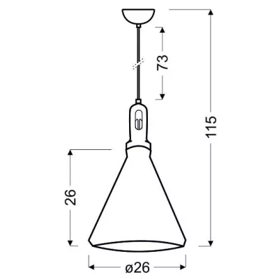 Závěsné světlo na lanku ROBINSON - 1xE27, 60W, bílé / žluté