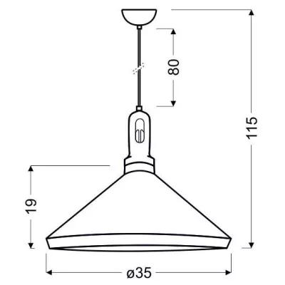 Závěsné osvětlení na lanku ROBINSON - 1xE27, 60W, bílé / žluté