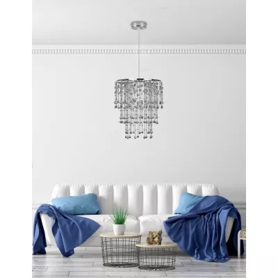 Moderní závěsný lustr RONI - 1xE27, 60W, chromovaný