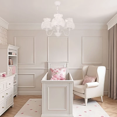 Závěsné osvětlení v provance stylu ROSSINI - 3xE27, 40W, bílé