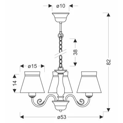 Závěsné osvětlení v provance stylu ROSSINI - 3xE27, 40W, bílé