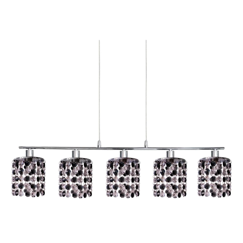 Art deco závěsné osvětlení ROYAL - 5xG9, 40W, chromované / černé