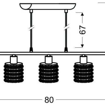 Art deco závěsné osvětlení ROYAL - 5xG9, 40W, chromované / černé