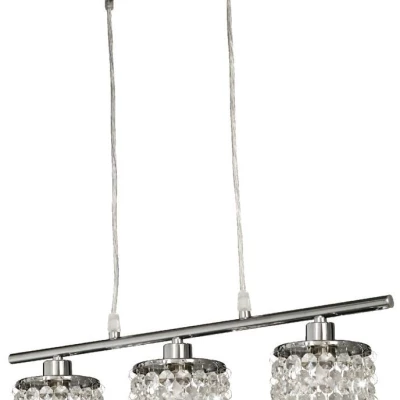 Art deco závěsné osvětlení ROYAL - 3xG9, 40W, chromované / čiré