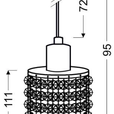 Art deco závěsné osvětlení ROYAL - 1xG9, 40W, chromované / čiré